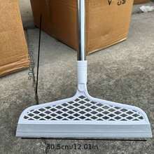 Extra Long Magic Broom With Detachable Head,Double-Sided Silicone Brush,Durable Plastic Handle,Ideal For Hard Floors And Carpets,Effectively Removes Hair,Dust,And Debris,180 °  Rotatable Design For Easy Storage,Perfect For Cleaning Bathrooms,Kitchens,Living Rooms,Efficient Sweeping Tool For Home Use - 超長魔法掃帚 - 查看 3