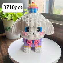 大型可爱狗狗积木，DIY组装减压玩具，3D像素艺术宠物雕塑，桌面摆件及家居装饰，理想的生日/圣诞节/万圣节/情人节礼物 - 彩色 - 查看 12