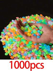 1000/500/50 piezas Piedras que brillan en la oscuridad, adecuadas para decoración de senderos de patio, piedras de senderos de jardín al aire libre, piedras coloridas que brillan en la oscuridad para paisajismo de patio DIY, piedras luminosas, iluminación de paisaje y piedras decorativas para relleno de jarrones, decoración de acuario y piedras de paisajismo para peceras - Piedra luminosa - Ver 11
