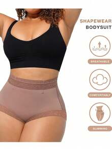 1 Pc Women's Slimming Waistband High-Waisted Leggings With Silicone Grip For Daily Wear And Other Occasions - Mauve Purple - View 7