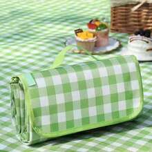 1Pc Waterproof Sandproof Beach Picnic Blanket, Extra Large Foldable Camping Mat, Moisture-Proof Tent Ground Mat For Outdoor Camping Beach Sunbathing, Camping Outdoor Essentials - Green - View 7