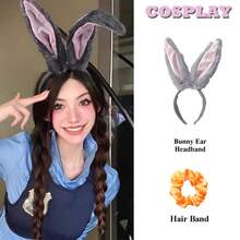 Bộ trang phục Judy Hopps chính hãng với tai và đuôi có thể cử động - Băng đô tai thỏ, băng đô cài tóc tai thỏ bằng vải nhung, thích hợp cho Halloween, các hội nghị anime và các bữa tiệc theo chủ đề. - Nhiều màu - Xem 14