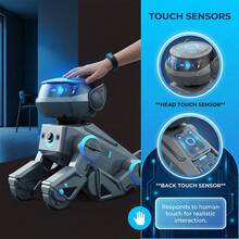 RC Robot Dog With AI Smart Interaction, Gesture & Touch Control, Music, Programming & Bluetooth Connection, RC Robot Toy For Kids - Grey - View 5