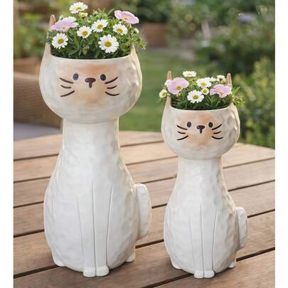 1pc Siamese Cat Vase, A Cute Cat Vase With A Hammered Texture, Suitable For Home Table Decoration, Creating A Beautiful Ambiance In Your Room.