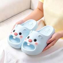 女士舒适3D卡通史迪奇EVA云朵拖鞋，男女通用浴室拖鞋，带缓冲鞋底，舒适室内情侣拖鞋（建议选购大一码） - 淺藍色 - 查看 1