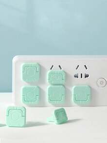 10pcs Plastic Safety Socket Covers, Anti-Electric Shock Plug Protectors Suitable For Power Outlets - Multiple Styles - View 2