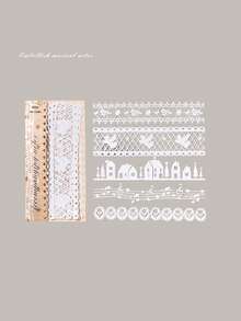 10 Hojas/Paquete Papel de Material de Encaje Hueco Vintage, Papel Decorativo DIY para Tarjetas y Manualidades de Scrapbook - Aventura de encaje - Ver 16