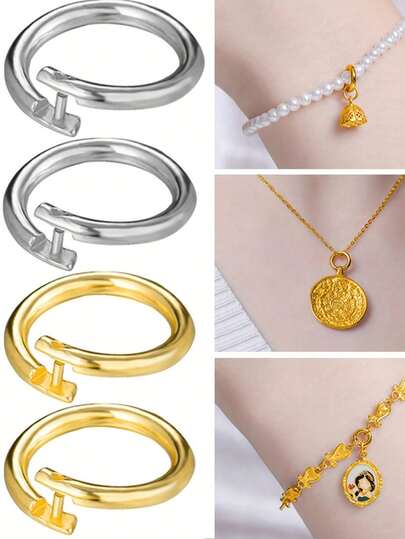 [Schmuckherstellung Öffnungsring] 18K Goldener Kupfer Offener Sprungring für Schmuckherstellung 5mm, 3mm runde offene Verbindungsringe für Charms, Halsketten, Armbänder, Schlüsselanhänger, DIY Handwerke, Schmuckherstellung