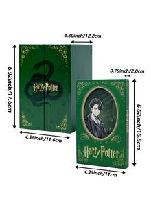 Harry Potter 1組筆記本禮盒，包含4本金色蛇院主題筆記本、50張酷貼紙、1個馬爾福金屬鏤空書籤、1個馬爾福馬口鐵徽章 - 帶有蛇院標誌與角色色彩的高級日記本，適合創意寫作、日常筆記、旅行日誌、個人規劃，給粉絲與收藏家的完美魔法禮物 - 彩色 - 查看 7