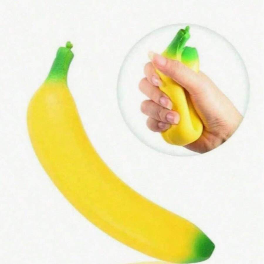 2pcs Soft Realistic Banana Slow Rebound Squeeze Toy, Fun And Stress Relief Plush Banana
