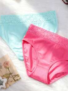 21-Pack Women Elegant Floral Lace Panties, Contrast Lace Trim Soft Stretch Waistband, Breathable Smooth Comfy Daily Lingerie - Multicolor - View 5