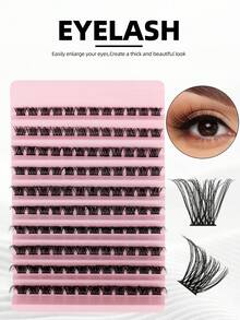 120 chùm mi, độ cong D, 8-16mm, độ dày hỗn hợp 0.07mm, chất liệu lông chồn chống thấm nước, nhẹ, tự làm mi giả, tạo hiệu ứng từ tự nhiên đến ấn tượng, phù hợp sử dụng hàng ngày và nhiều dịp khác nhau. Chùm mi giả, mi giả riêng lẻ, mi giả, mi giả. - D - Xem 2