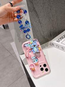 This Disney Stitch Lanyard Phone Case Is Fully Covered In TPU Material. It's Shockproof, Lightweight, And Compatible With IPhone17/16/11/13/15/15 Plus/15 Pro/15 Pro Max/12/14 Pro Max/11 Pro Max/12 Pro/12 Pro Max/13. This Phone Case Makes A Popular Birthday Gift Or Business Gift; It's Durable, Stain- And Fingerprint-Resistant, And Suitable For Both Men And Women. The Set Also Includes A Mickey Mouse Phone Case And A Stitch Plush Bracelet. It's A Perfect Gift For Friends And Family. This Stylish Phone Case Is Fun, Lightweight, And Durable. IPhone17 Pro Max Phone Case, Angel Phone Case. - White - View 3