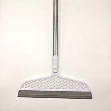 Extra Long Magic Broom With Detachable Head,Double-Sided Silicone Brush,Durable Plastic Handle,Ideal For Hard Floors And Carpets,Effectively Removes Hair,Dust,And Debris,180 °  Rotatable Design For Easy Storage,Perfect For Cleaning Bathrooms,Kitchens,Living Rooms,Efficient Sweeping Tool For Home Use - 超長魔法掃帚 - 查看 6