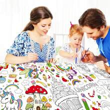 Póster para Colorear - 72 x 28 Mantel Gigante para Colorear Niños, Mantel Papel Colores Resistente,Decoración de Cumpleaños, Suministros de Fiesta Cumpleaños (Mermaids) - Unicornio - Ver 7