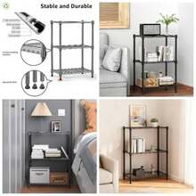 450 Lbs Steel Storage Shelving 3 - Tier Utility Shelving Unit Steel Organizer Wire Rack Home, Kitchen, Office 30x 45x 67 - 45 cm X 30 cm X 67 cm + Grey - View 1
