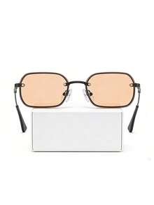 两副男士黑色镜框焦糖色镜片复古方形迷你镜框Y2K经典时尚眼镜，适合日常佩戴、摄影、旅行 - 1*黑框/全灰+1*黑框/淺茶(不含盒子) - 查看 4