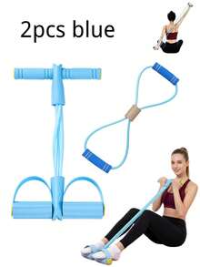 Set de 4 bandas de resistencia de yoga, aptas para entrenamiento en casa - Cuerdas elásticas para entrenamiento de Body completo, moldeado abdominal, remo y ejercicios de flexibilidad, equipo de fitness apilable para yoga, moldeado corporal, figura 8, dominadas, entrenador de muslos, gimnasio, sudoración, pilates - Multicolor - Ver 8