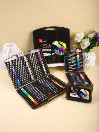 12/24/36/48/60pcs Set New Solid Glitter Pens, Soft Brush Tip, Non-Fading Pearlescent Glitter Pens, Colorful Fluorescent Markers Suitable For Drawing, Christmas Doodle, Christmas/New Year Gifts, Back To School Supplies, Office Stationery, Desk Decor (Random Color)