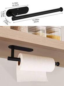 Giá đỡ cuộn giấy vệ sinh, giá đỡ khăn giấy nhà bếp, giá treo cuộn giấy vệ sinh, giá giữ tươi không cần khoan, thanh treo khăn lau đa năng - 1 chiếc - Nhiều màu - Xem 10