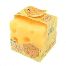 Cute Cartoon Simulation Food Toy Cheese Cube Cake, Slow Rebound Plasticity Squeeze Toy, Super Soft Mud Texture Stress Relief Small Toy - Multicolor - View 8