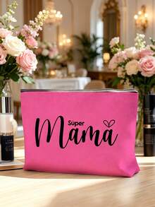 Bolsa de maquillaje con diseño de letras artísticas "Mamá" con tema del Día de la Madre - Regalo perfecto para mamá. Bolsa de aseo de viaje, bolsa de cosméticos, organizador de artículos esenciales diarios. Bolsa de compras de alta calidad y multifuncional, adecuada para la oficina, las vacaciones, las compras y las actividades al aire libre. Un recuerdo perfecto de vacaciones, un regalo del Día de la Madre, un regalo de cumpleaños, un accesorio de viaje - Multicolor - Ver 6