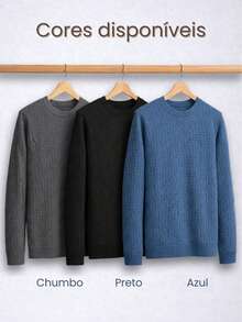 Men's Textured Long-Sleeve Knit Sweater | Stylish, Comfortable, And Versatile Winter Sweater - Dark Grey - View 7
