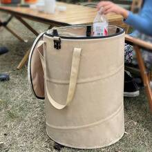 Foldable Camping Trash Can - Portable Outdoor Garbage Bin, This Portable Trash Can Is Easy To Carry, Suitable For RV Travel, Camping, Item Storage, Recycling Or Yard Waste Disposal - Black - View 3