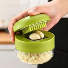 1pc Garlic Presser & Chopper, Universal Garlic Mincing Spec, Manual Operation Easy Press, Easy-Clean Chopping Plate, Compact Handheld Design, Plastic Material, Kitchen Garlic Processing Tool, Practical Simple Style, Sharp Mincing Blade+Ergonomic Grip Design, Garlic Pressing & Chopping Dual Use, Save Prep Time, Kitchen Garlic Mincing & Pressing Tool For Home Cooking/Baking/Condiment Prep Scene - Multicolor - View 2