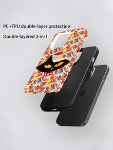 Ốp điện thoại 2 trong 1 chính hãng Paul Frank, hình chú khỉ miệng to, chống sốc toàn thân, bảo vệ camera, họa tiết mèo hoạt hình, cây dừa và hoa, tương thích với iPhone 11/12/13/14/15/16/17 Pro Max. - Nhiều màu - Xem 3