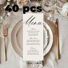 20/30/50pcs Customized Elegant Minimalist Wedding Menu, Personalized Modern Handwritten Style Dinner Menu, Editable Reception Menu, Minimalist Wedding Menu Card, Customized Menu Template, Elegant Wedding Supplies, Wedding Reception Menu, Engagement Party Menu, Bridal Shower Menu, Anniversary Dinner Menu, Customizable Menu Design - Multicolor - View 16