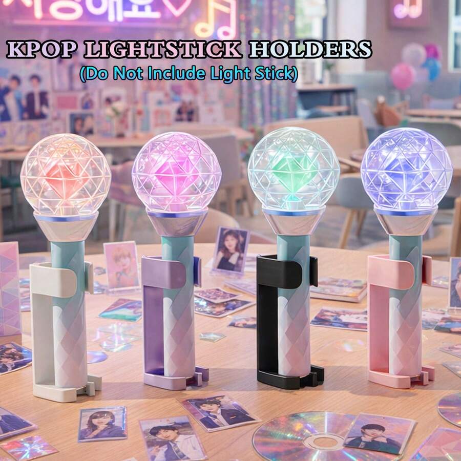 K-Pop Light Stick Stand, K-Pop Light Stick Desktop Display Base, Adjustable Light Stick Holder, Compatible With Universal K-Pop Light Sticks, K-Pop Light Stick Accessory Set, Suitable For Party Games And Events, Compatible With Skz/Twice/TXT/Gdragon/Exo/Aespa/Army Bomb Official Light Sticks, Light Stick Not Included. - View 1