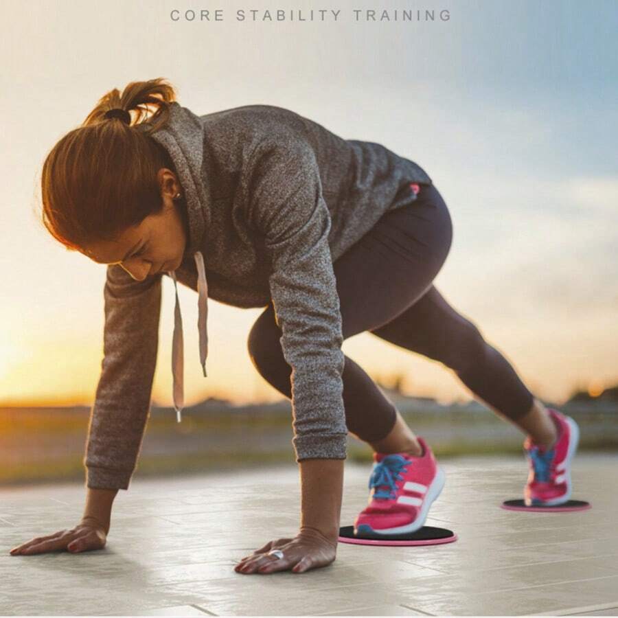 1 Pair Black Core Gliding Discs, Home Fitness Sliding Plate, Pilates Core Training Slider, Yoga Full Body Shaping Auxiliary Equipment, Core Strength Balance Training Fitness Gear, Extremely Smooth Gliding Surface, Suitable For Yoga Mat, Hardwood Floor, Tile And More