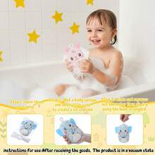 1 pieza Nueva esponja de baño para bebé, esponja de lavado de cabello recién nacido, esponja de baño para bebé, toalla de baño para niños, cepillo de baño - Multicolor - Ver 5