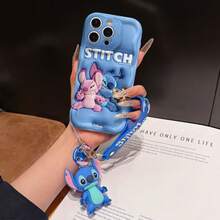 This Disney Stitch Lanyard Phone Case Is Fully Covered In TPU Material. It's Shockproof, Lightweight, And Compatible With IPhone17/16/11/13/15/15 Plus/15 Pro/15 Pro Max/12/14 Pro Max/11 Pro Max/12 Pro/12 Pro Max/13. This Phone Case Makes A Popular Birthday Gift Or Business Gift; It's Durable, Stain- And Fingerprint-Resistant, And Suitable For Both Men And Women. The Set Also Includes A Mickey Mouse Phone Case And A Stitch Plush Bracelet. It's A Perfect Gift For Friends And Family. This Stylish Phone Case Is Fun, Lightweight, And Durable. IPhone17 Pro Max Phone Case, Angel Phone Case. - White - View 6