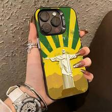 Funda para teléfono con la bandera de Brasil para iPhone 17, 16, 15, 14, 13, 12, 11 Plus, Pro Max, XS, color plateado, 17Air - z8 - Ver 13