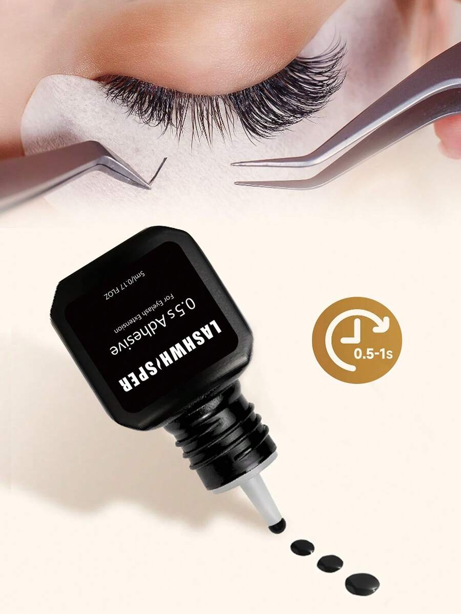 10毫升睫毛胶，0.5秒速干睫毛嫁接胶，5毫升/10毫升专业睫毛胶，持久强力粘合，美容级速干睫毛胶