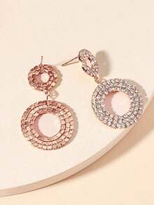 1pair Party/Dinner/Evening Rhinestone Claw Chain Stud Earrings - 銀色 - 查看 2