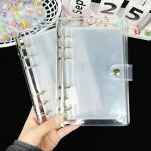 1 cuốn sổ kế hoạch trong suốt khổ A6, sổ tay bìa mềm gáy xoắn đơn trong suốt, sổ dán sticker trong suốt, sổ kế hoạch tự làm, sổ lưu trữ sticker Filofax dung lượng lớn, giấy trong suốt chất liệu PP, thích hợp để đựng thẻ mini hình thần tượng, dùng cho album thần tượng, sổ lưu niệm, đồ dùng lập kế hoạch, bộ sưu tập sticker, trang trí móng tay, đựng tiền xu và hóa đơn, đồ dùng học tập, văn phòng phẩm. - A^ - Xem 4