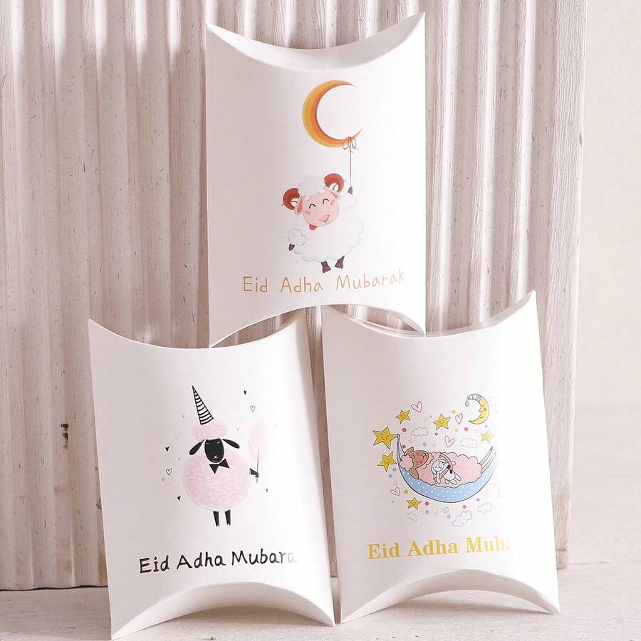 Hộp giấy đựng kẹo hình chú cừu hoạt hình dễ thương (6 chiếc/12 chiếc) dùng cho lễ Eid Al-Adha. - Nhiều màu - Xem 1