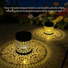 1/2/4pcs Solar Powered Outdoor Projection Lights, Hollow-Out Garden Path Decor Lights - Large Mandala - View 9