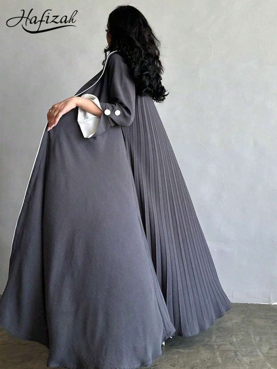 Áo choàng Abaya dáng dài, kiểu dáng thanh lịch châu Âu và Mỹ, thích hợp cho mùa xuân.