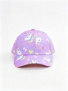 1顶可爱独角兽儿童棒球帽，女童防晒帽，适合春夏户外佩戴 - 1PC - 查看 6