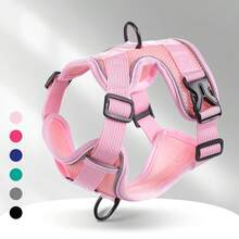 Arnés de paseo para gatos con tela suave con motivo de gatos, arnés ajustable para gatos con tiras reflectantes, chaleco transpirable para gatos para pasear al aire libre - Multicolor - Ver 32