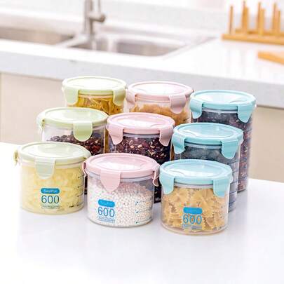 Clear Kitchen Airtight Food Storage Jars, Multiple Styles & Sizes Available, Moisture-Proof Containers For Grains, Pantry & Fridge Organization, Kitchen Storage Accessories