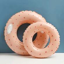 Cherry Print Inflatable Swimming Ring, Cute Minimalist Style, Suitable For Various Water Entertainment Venues, Can Also Be Used As Indoor Or Yard Decor, Fit For Swimming Pool And Beach Activities (Suitable For Adults, Deep Water Area), Pool Inflatable, Beach Essentials, Pool Float - Multicolor - View 4