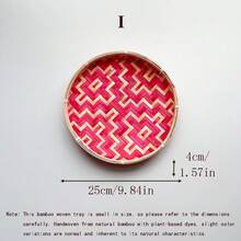 1个竹制装饰托盘，家用晾干收纳篮，家居用品，创意节日礼品盘，迷你竹制品 | 四季皆宜 - 彩色 - 查看 13