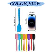 Bộ 8/4/2 chiếc dụng cụ vét bột đa năng chất lượng cao bằng silicon, thìa silicon chịu nhiệt, xẻng phết kem bánh, thìa làm bánh, 21cm - Nhiều màu - Xem 11
