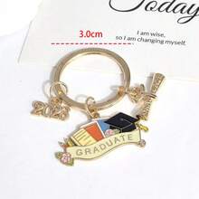 1pc Unisex 2025 Graduation Ceremony Keychain, Cute Enamel Graduation Cap Keyring, Graduation Gift Keychain Pendant Gifts For Mother, Father, Graduation, And Teacher - Multicolor - View 2