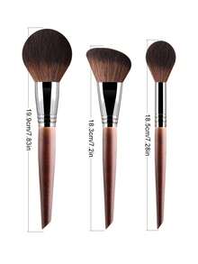 Bộ 3 cọ trang điểm bằng gỗ hồng mộc, bao gồm cọ phấn phủ tròn lớn, cọ má hồng vát cạnh, cọ nhỏ chi tiết, dụng cụ trang điểm. - Gỗ đỏ - Xem 9